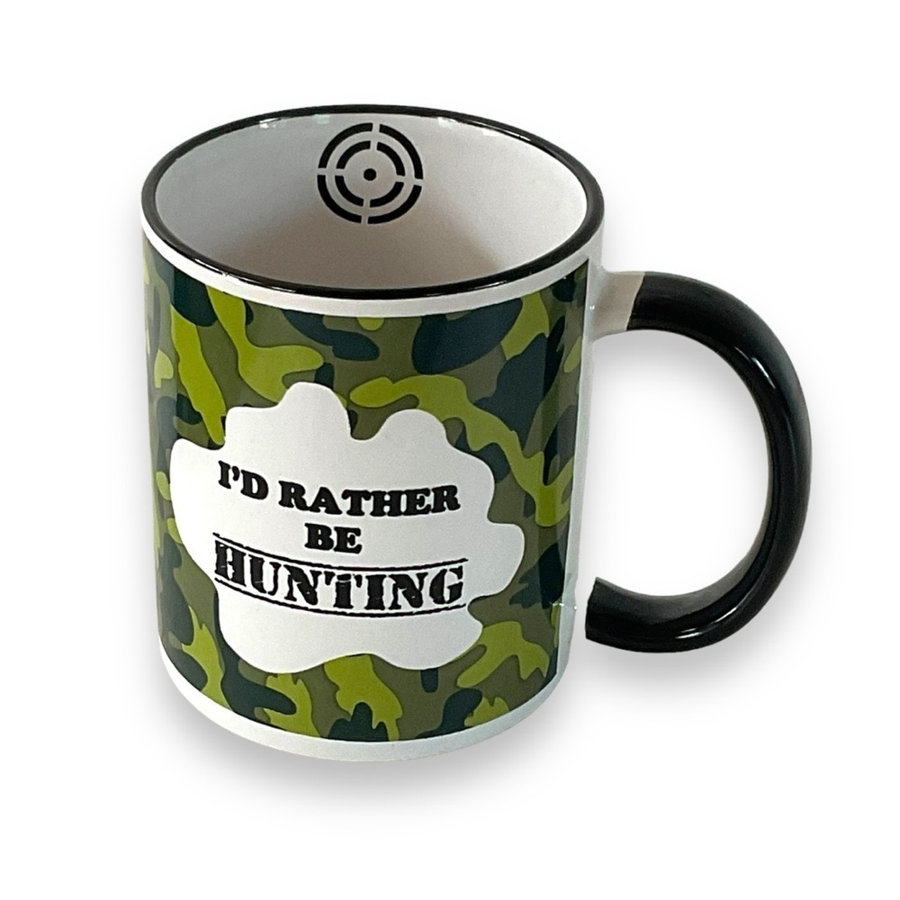 Ganz Mug I’d Rather Be Hunting Ceramic Camo Camouflage Green Tea Coffee Cup
